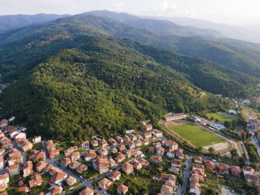 Bulgaristan 'ın Petrich, Blagoevgrad bölgesinin hava manzarası