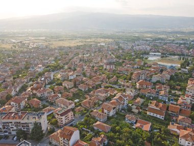Bulgaristan 'ın Petrich, Blagoevgrad bölgesinin hava manzarası