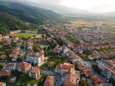 Bulgaristan 'ın Petrich, Blagoevgrad bölgesinin hava manzarası