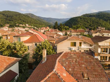 Bulgaristan 'ın Petrich, Blagoevgrad bölgesinin hava manzarası