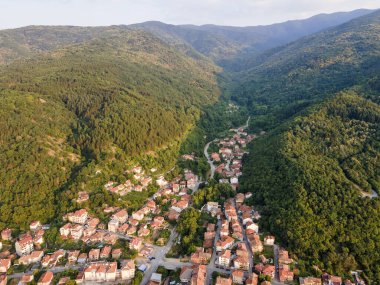 Bulgaristan 'ın Petrich, Blagoevgrad bölgesinin hava manzarası