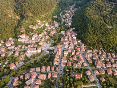Bulgaristan 'ın Petrich, Blagoevgrad bölgesinin hava manzarası