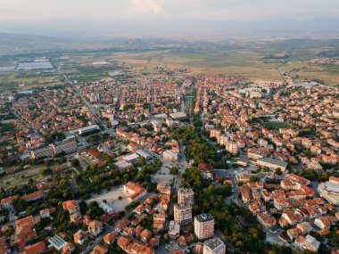 Bulgaristan 'ın Petrich, Blagoevgrad bölgesinin hava manzarası