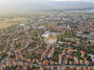 Bulgaristan 'ın Petrich, Blagoevgrad bölgesinin hava manzarası