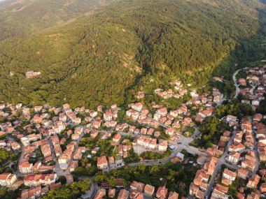 Bulgaristan 'ın Petrich, Blagoevgrad bölgesinin hava manzarası