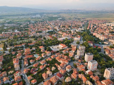 Bulgaristan 'ın Petrich, Blagoevgrad bölgesinin hava manzarası