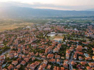 Bulgaristan 'ın Petrich, Blagoevgrad bölgesinin hava manzarası