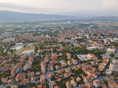 Bulgaristan 'ın Petrich, Blagoevgrad bölgesinin hava manzarası