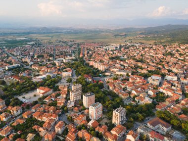 Bulgaristan 'ın Petrich, Blagoevgrad bölgesinin hava manzarası