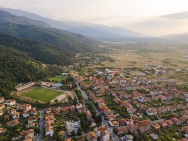 Bulgaristan 'ın Petrich, Blagoevgrad bölgesinin hava manzarası