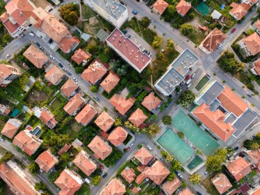 Bulgaristan 'ın Petrich, Blagoevgrad bölgesinin hava manzarası