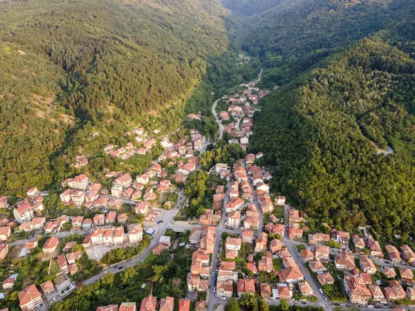 stock image Aerial view of town of Petrich, Blagoevgrad region, Bulgaria