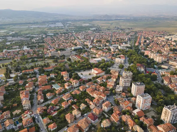 Bulgaristan 'ın Petrich, Blagoevgrad bölgesinin hava manzarası