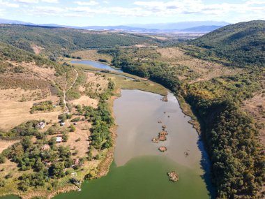 Bulgaristan 'ın Pernik Bölgesi, Pchelina Reservoir havadan görüşü