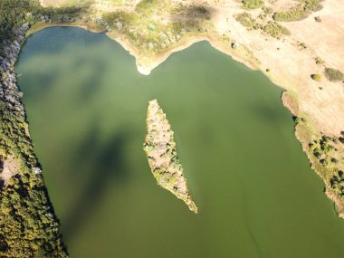 Bulgaristan 'ın Pernik Bölgesi, Pchelina Reservoir havadan görüşü