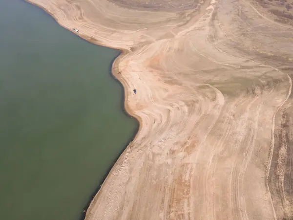 stock image Aerial view of Pyasachnik (Sandstone) Reservoir, Sredna Gora Mountain, Plovdiv Region, Bulgaria