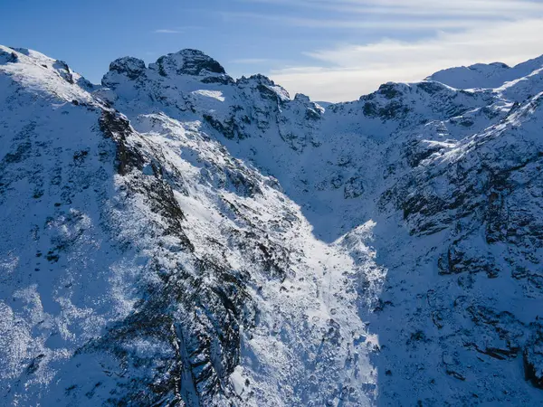 stock image Aerial winter view of Rila Mountain near Malyovitsa peak, Bulgaria