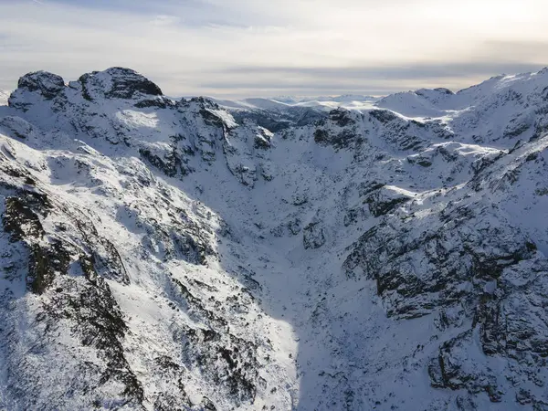 stock image Aerial winter view of Rila Mountain near Malyovitsa peak, Bulgaria