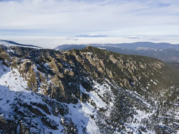 stock image Aerial winter view of Rila Mountain near Malyovitsa peak, Bulgaria