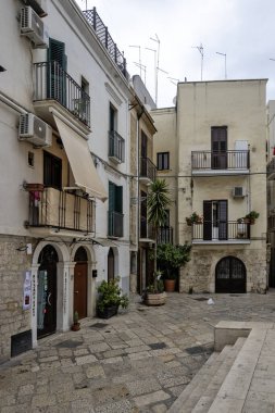 BARI, İtalya - 16 Mayıs 2024: Bari, Apulia Bölgesi, İtalya 'nın Eski Kasabası' nın inanılmaz manzarası