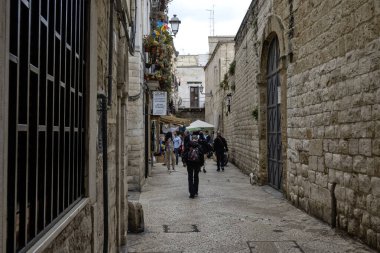 BARI, İtalya - 16 Mayıs 2024: Bari, Apulia Bölgesi, İtalya 'nın Eski Kasabası' nın inanılmaz manzarası