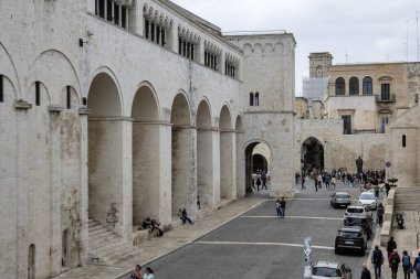 BARI, İtalya - 16 Mayıs 2024: Bari, Apulia Bölgesi, İtalya 'nın Eski Kasabası' nın inanılmaz manzarası