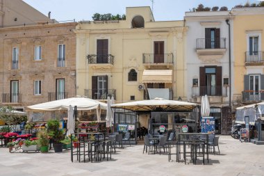 BARI, İtalya - 16 Mayıs 2024: Bari, Apulia Bölgesi, İtalya 'nın Eski Kasabası' nın inanılmaz manzarası