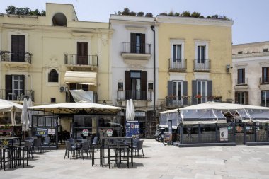 BARI, İtalya - 16 Mayıs 2024: Bari, Apulia Bölgesi, İtalya 'nın Eski Kasabası' nın inanılmaz manzarası