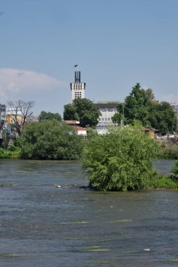 PLOVDIV, BULGARIA - 6 Temmuz 2023: Bulgaristan 'ın Filibe kentinin şaşırtıcı Panoramik görünümü