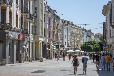 PLOVDIV, BULGARIA - 6 Temmuz 2023: Bulgaristan 'ın Filibe kentinin şaşırtıcı Panoramik görünümü
