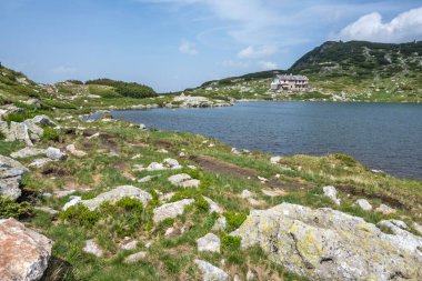 Bulgaristan 'ın Yedi Rila Gölünün etrafındaki Rila Dağı' nın muhteşem manzarası