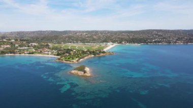 Kastri Sahili yakınlarındaki Sithonia kıyı şeridi, Chalkidiki, Orta Makedonya, Yunanistan