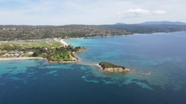 Kastri Sahili yakınlarındaki Sithonia kıyı şeridi, Chalkidiki, Orta Makedonya, Yunanistan