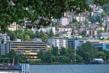 MONTREUX, SWitzERLAND - 19 Haziran 2023: Montreux, Vaud Kantonu, İsviçre Yaz Panoraması