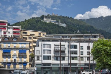 MONTREUX, SWitzERLAND - 19 Haziran 2023: Montreux, Vaud Kantonu, İsviçre Yaz Panoraması