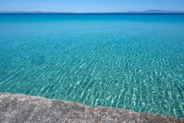 Amazing view of Kassandra coastline near town of Kallithea, Chalkidiki, Central Macedonia, Greece clipart