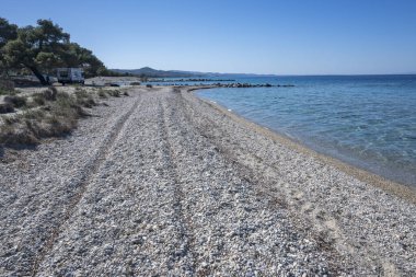 Amazing view of Kassandra coastline near Lagoon Beach, Chalkidiki, Central Macedonia, Greece clipart