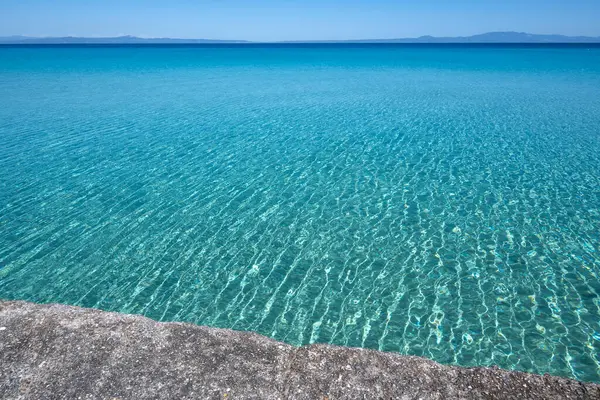 stock image Amazing view of Kassandra coastline near town of Kallithea, Chalkidiki, Central Macedonia, Greece