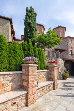Meteora Manastırları, Teselya, Yunanistan 'ın Bahar Panoramik Manastırı