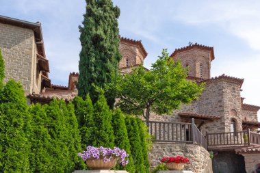 Meteora Manastırları, Teselya, Yunanistan 'ın Bahar Panoramik Manastırı