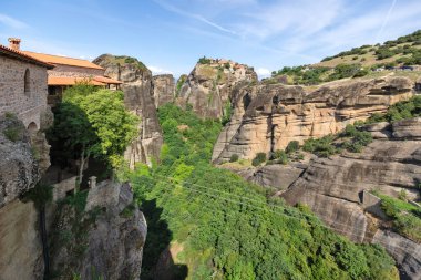 Meteora Manastırları, Teselya, Yunanistan 'ın Bahar Panoramik Manastırı