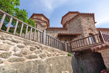 Meteora Manastırları, Teselya, Yunanistan 'ın Bahar Panoramik Manastırı