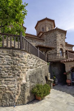 Meteora Manastırları, Teselya, Yunanistan 'ın Bahar Panoramik Manastırı