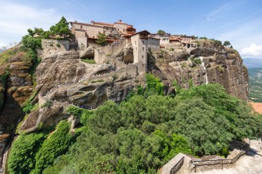 Meteora Manastırları, Teselya, Yunanistan 'ın Bahar Panoramik Manastırı