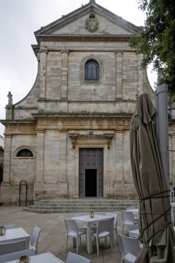 İtalya 'nın Apulia Bölgesi, Locorotondo Eski Kasabası Panoraması
