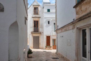 İtalya 'nın Apulia Bölgesi, Locorotondo Eski Kasabası Panoraması