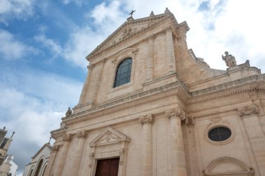 İtalya 'nın Apulia Bölgesi, Locorotondo Eski Kasabası Panoraması
