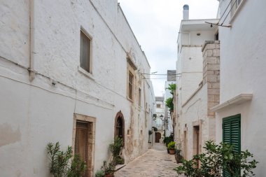 İtalya 'nın Apulia Bölgesi, Locorotondo Eski Kasabası Panoraması