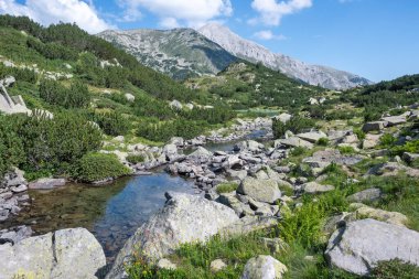 Bulgaristan 'ın Banderitsa Gölü çevresindeki Pirin Dağı' nın şaşırtıcı yaz manzarası