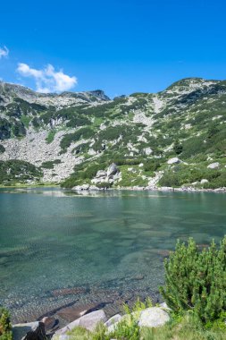 Bulgaristan 'ın Banderitsa Gölü çevresindeki Pirin Dağı' nın şaşırtıcı yaz manzarası